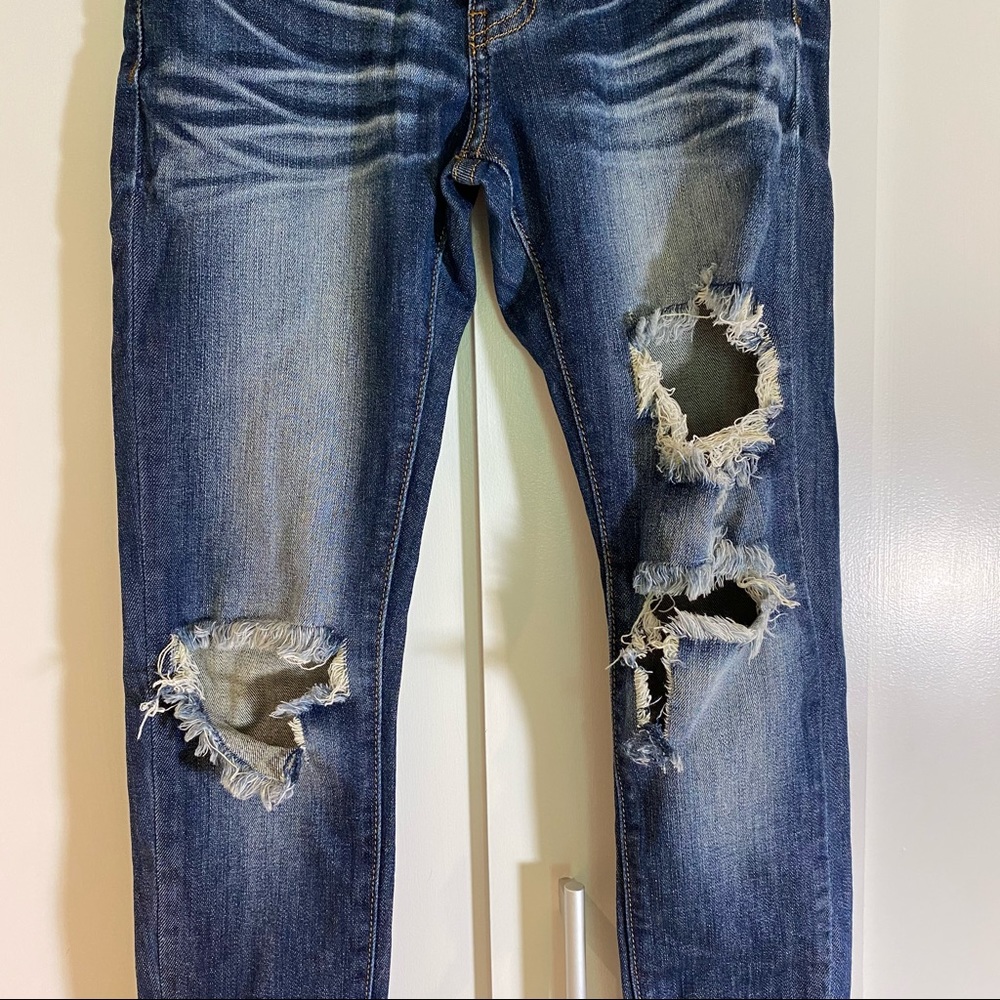 Machine Denim Skinny Stretch Distressed Jeans - Picture 9 of 12